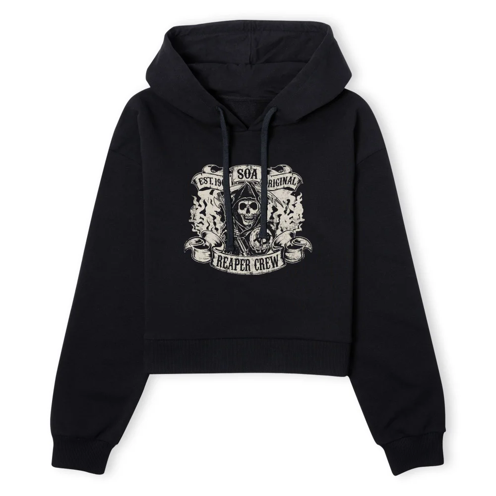 Sons of Anarchy Reaper Crew Women's Cropped Hoodie - Black - XS - Black Image 1