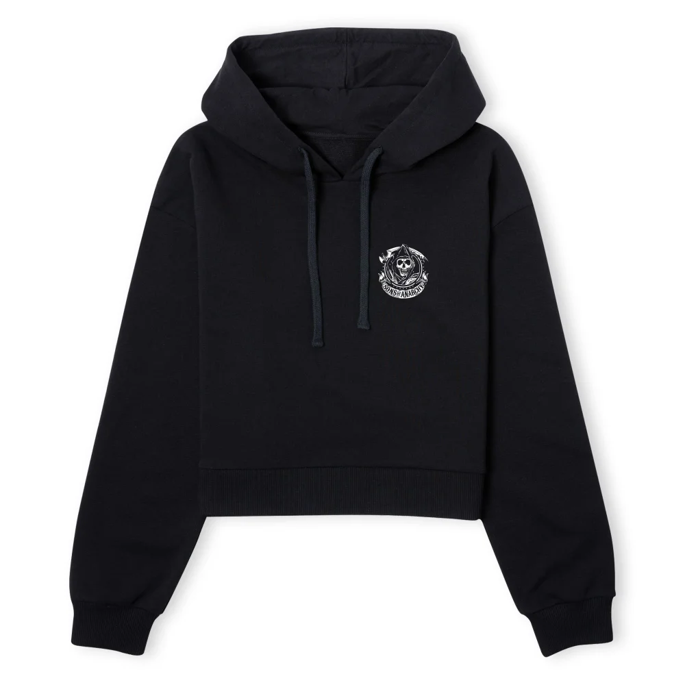 Sons of Anarchy White Label Women's Cropped Hoodie - Black - XS - Black Image 1