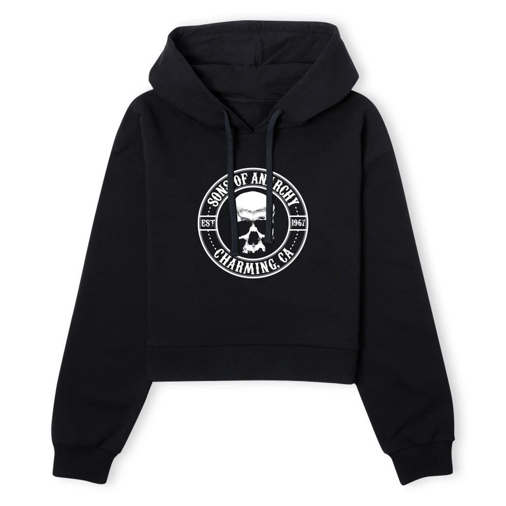 Sons of Anarchy Charming CA Women's Cropped Hoodie - Black - XS - Black Image 1