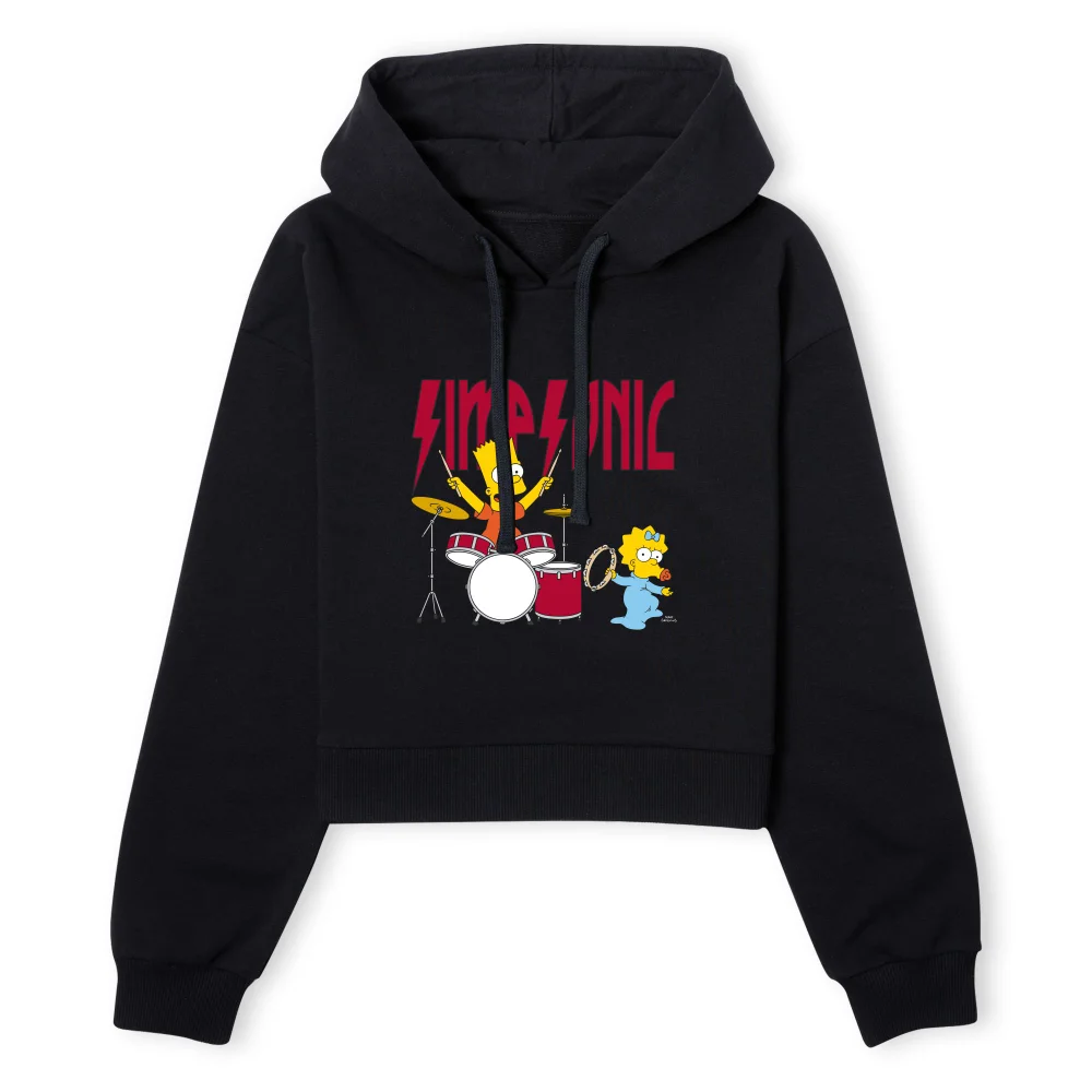 The Simpsons Simpsonic Women's Cropped Hoodie - Black - XS - Black Image 1