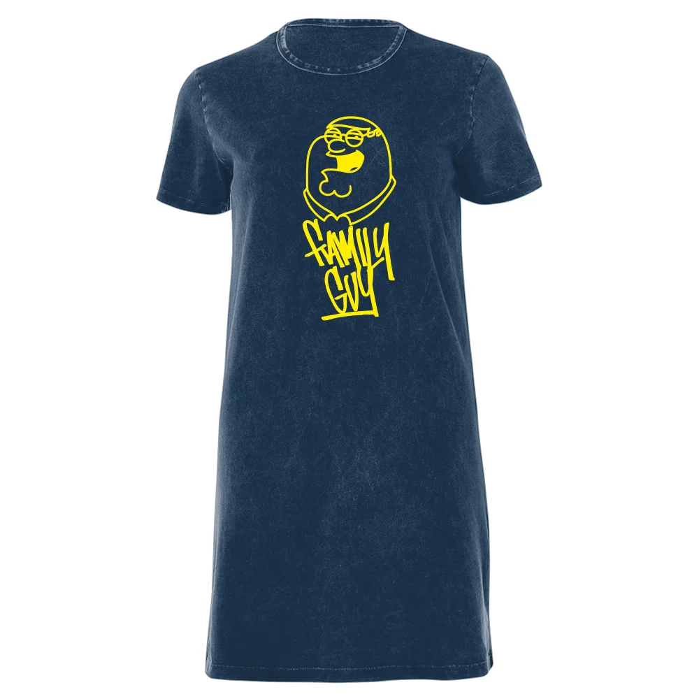 Family Guy Yellow Pete Women's T-Shirt Dress - Navy Acid Wash - XXL - Navy Acid Wash Image 1