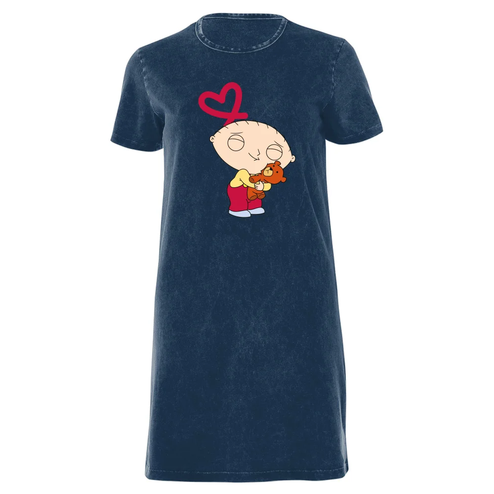 Family Guy Stewie Loves Bear Women's T-Shirt Dress - Navy Acid Wash - XXL - Navy Acid Wash Image 1
