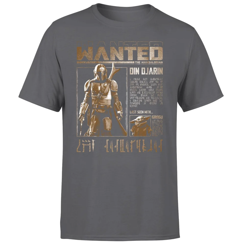 Star Wars The Mandalorian Wanted Men's T-Shirt - Charcoal - S Image 1