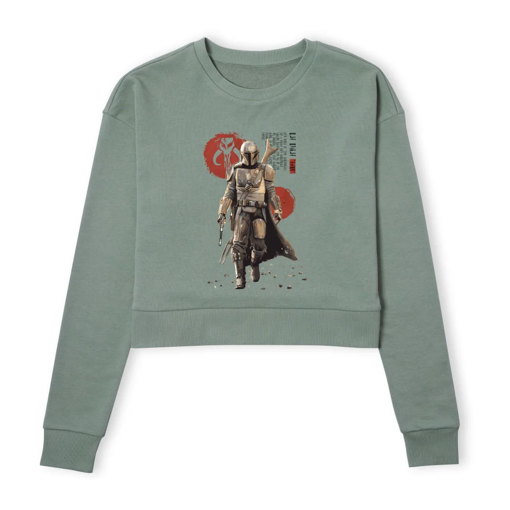 Star Wars The Mandalorian Mando'a Script Women's Cropped Sweatshirt - Khaki - XS Image 1