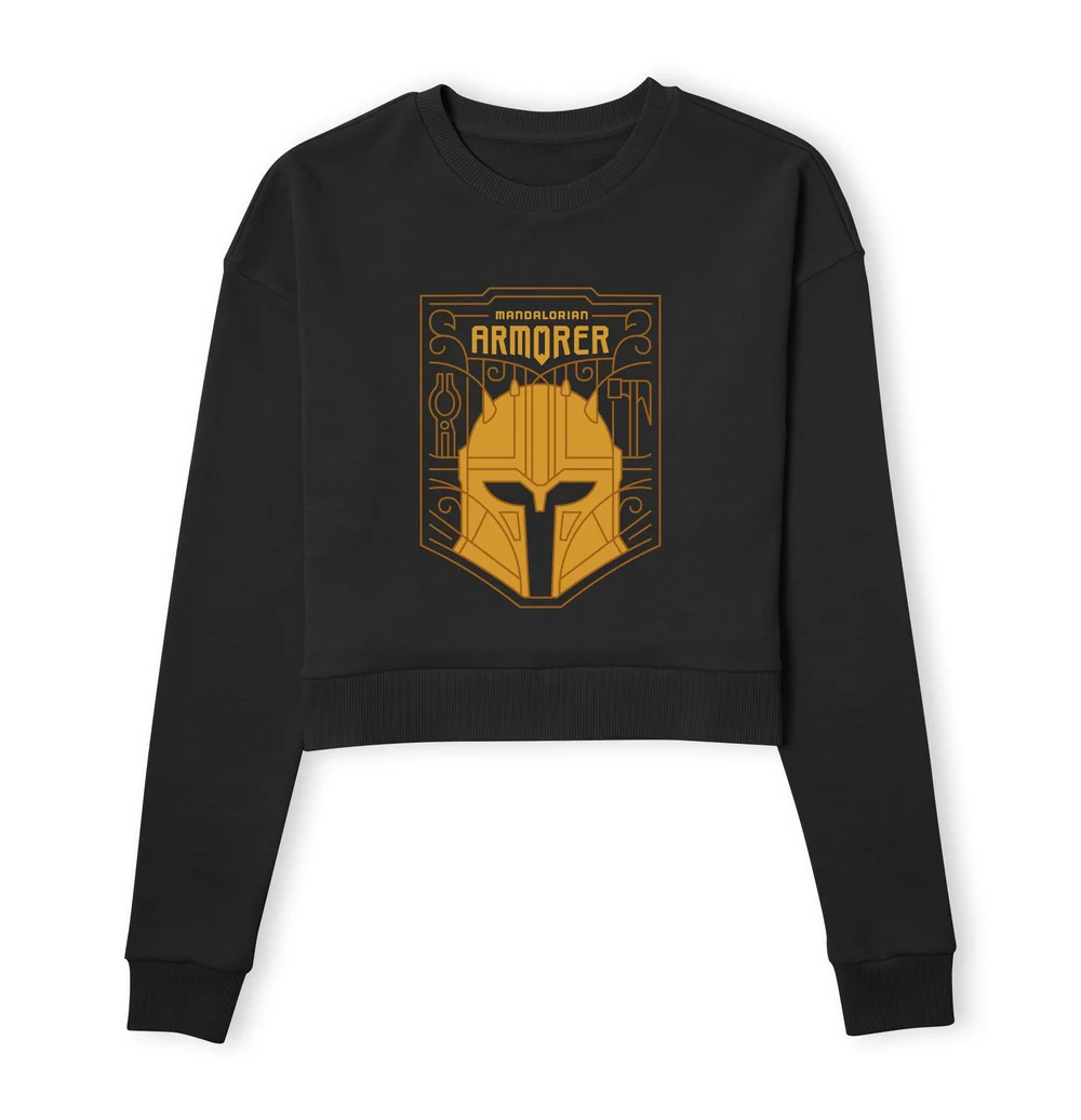 Star Wars The Mandalorian The Armorer Badge Women's Cropped Sweatshirt - Black - XS Image 1