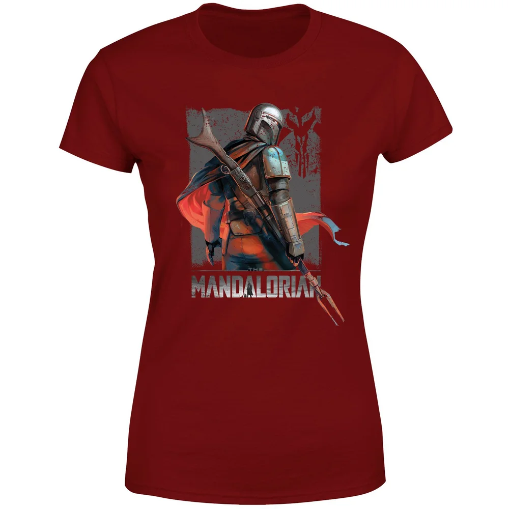 Star Wars The Mandalorian Colour Edit Women's T-Shirt - Burgundy - XS Image 1