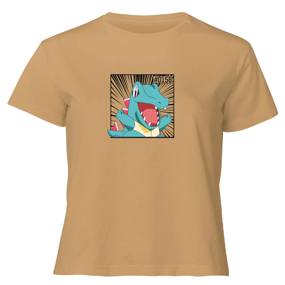 Pokemon Totodile Women's Cropped T-Shirt - Tan - XL Image 1