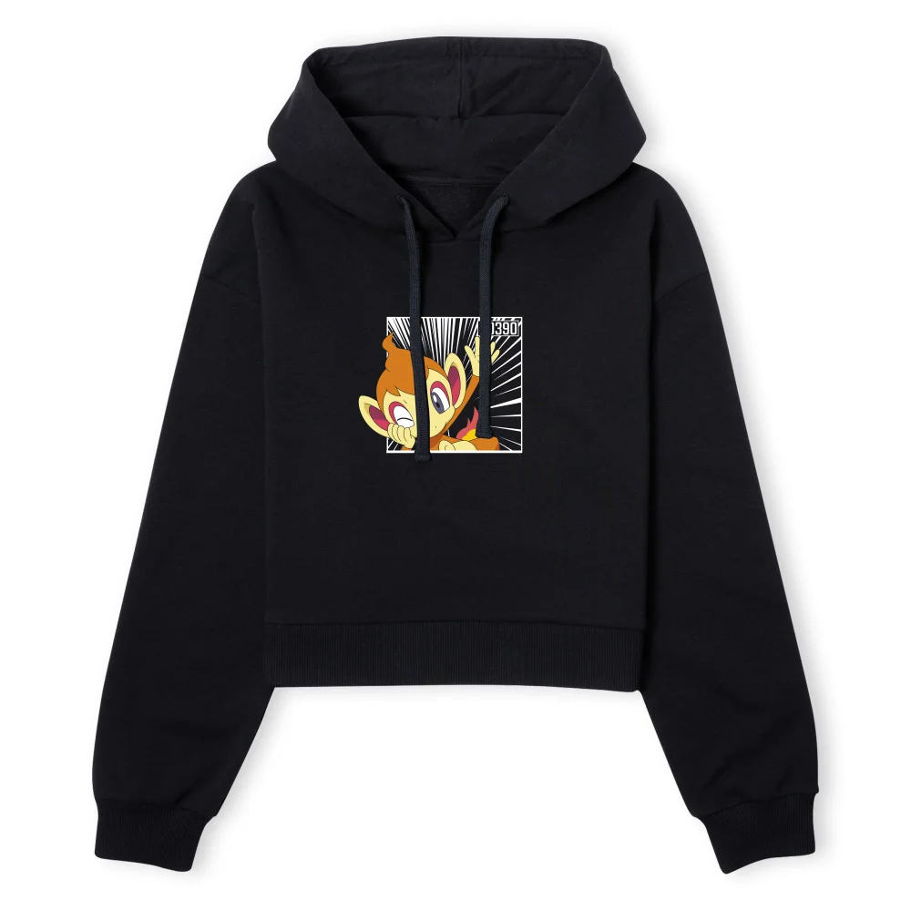 Pokemon Chimchar Women's Cropped Hoodie - Black - XS Image 1