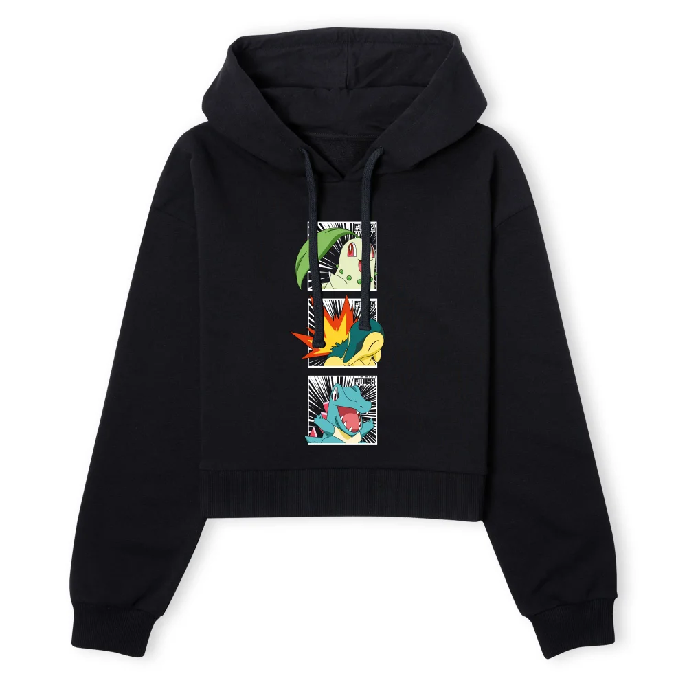 Pokemon Generation 2 Intro Women's Cropped Hoodie - Black - XS Image 1
