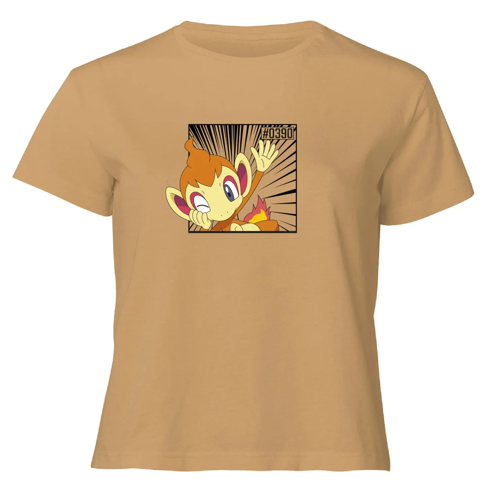 Pokemon Chimchar Women's Cropped T-Shirt - Tan - XL Image 1