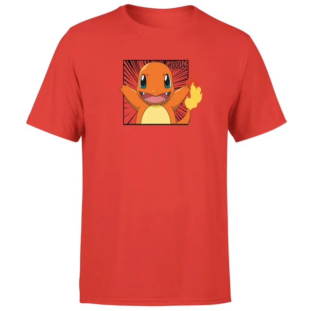 Pokémon Pokédex Charmander #0004 Men's T-Shirt - Red