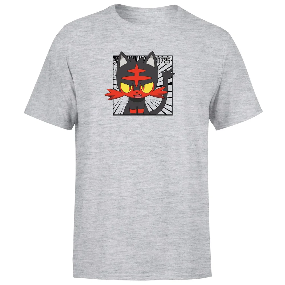 Pokemon Litten Men's T-Shirt - Grey - S Image 1