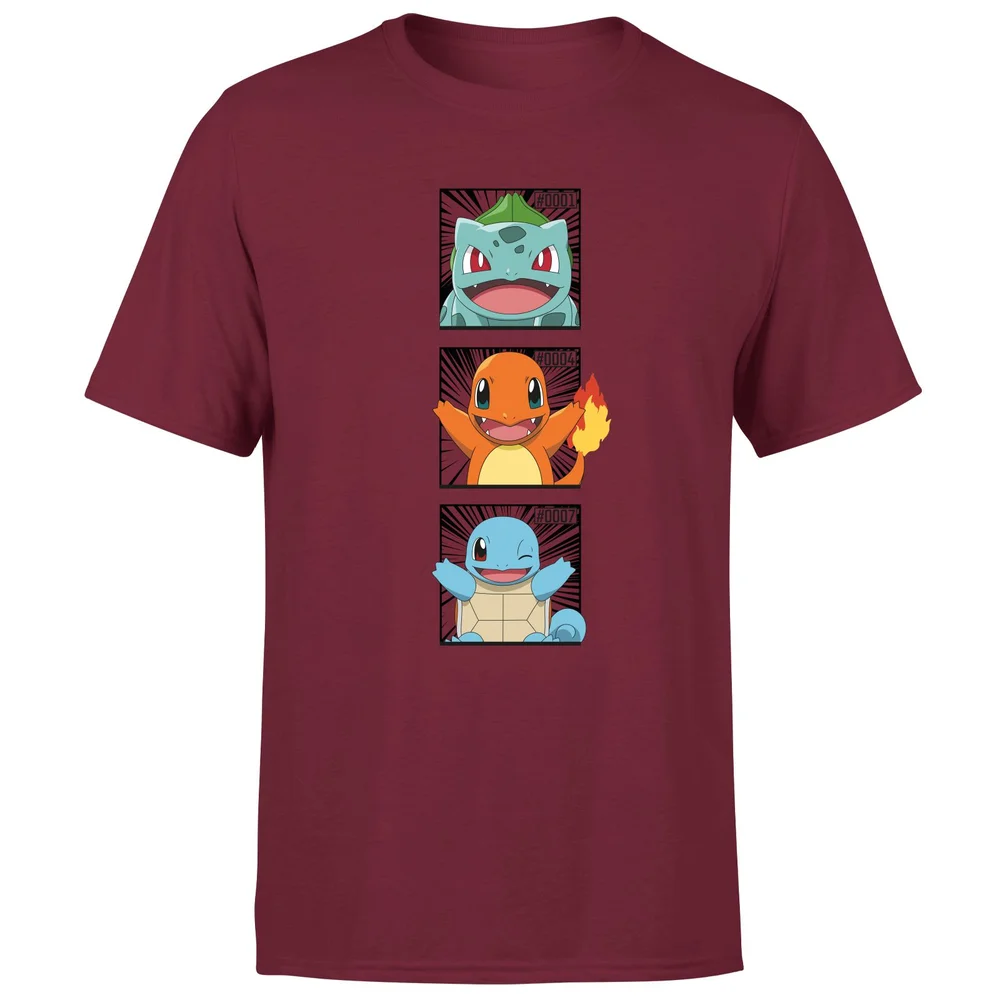 Pokemon Generation 1 Starters Men's T-Shirt - Burgundy - S Image 1
