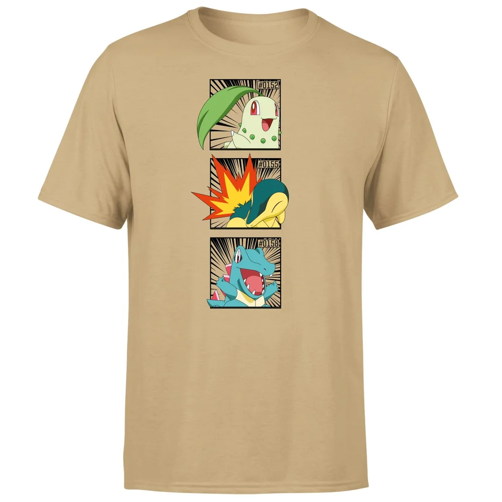 Pokemon Generation 2 Starters Men's T-Shirt - Tan - M Image 1