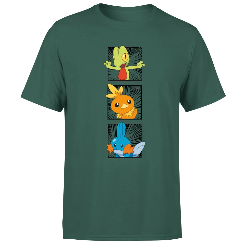 Pokemon Generation 3 Starters Men's T-Shirt - Green - S Image 1