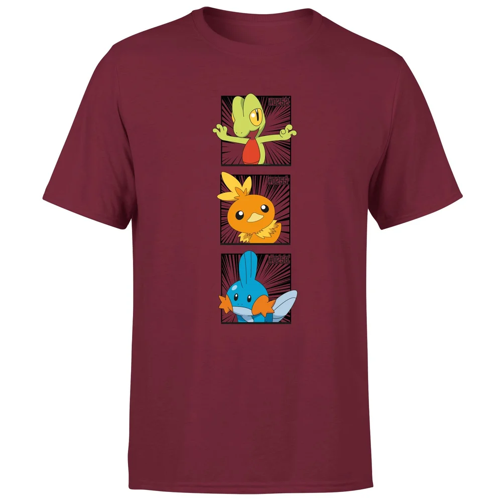 Pokemon Generation 3 Starters Men's T-Shirt - Burgundy - S Image 1