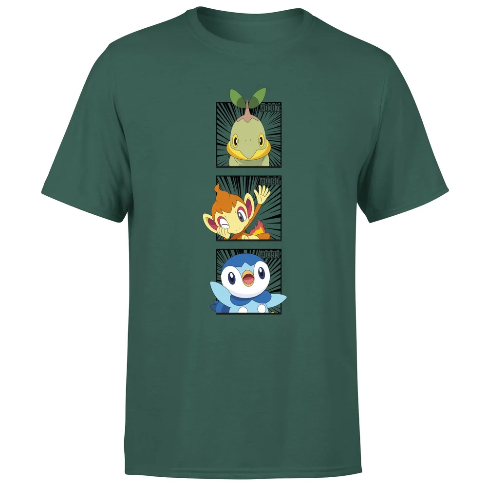 Pokemon Generation 4 Starters Men's T-Shirt - Green - S Image 1
