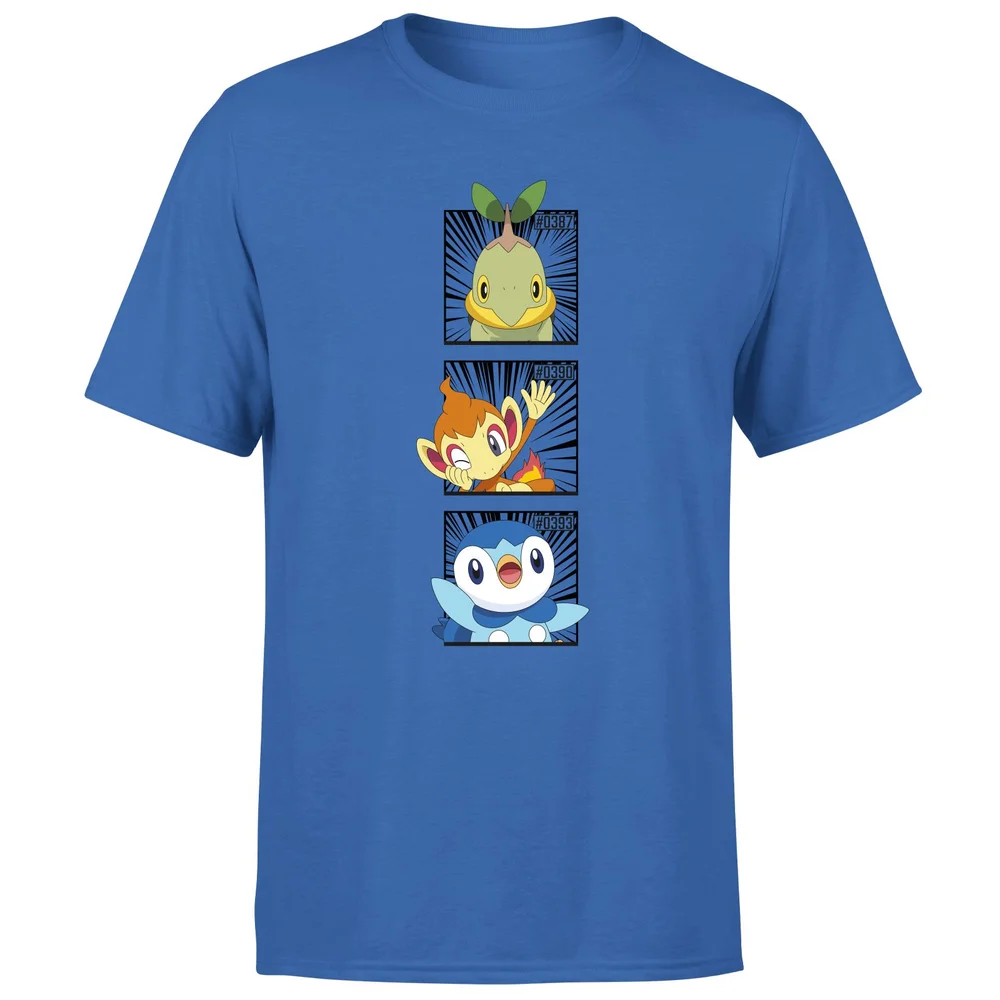 Pokemon Generation 4 Starters Men's T-Shirt - Blue - S Image 1