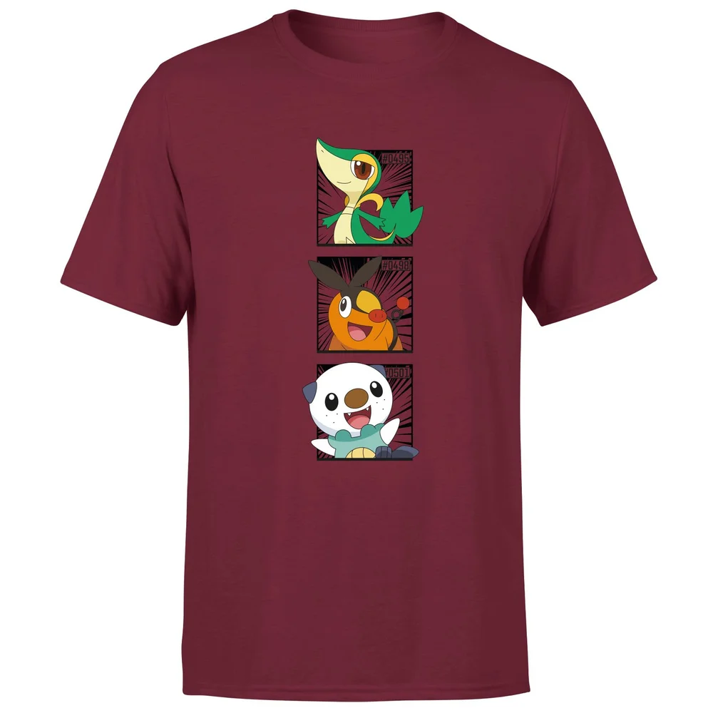 Pokemon Generation 5 Starters Men's T-Shirt - Burgundy - S Image 1