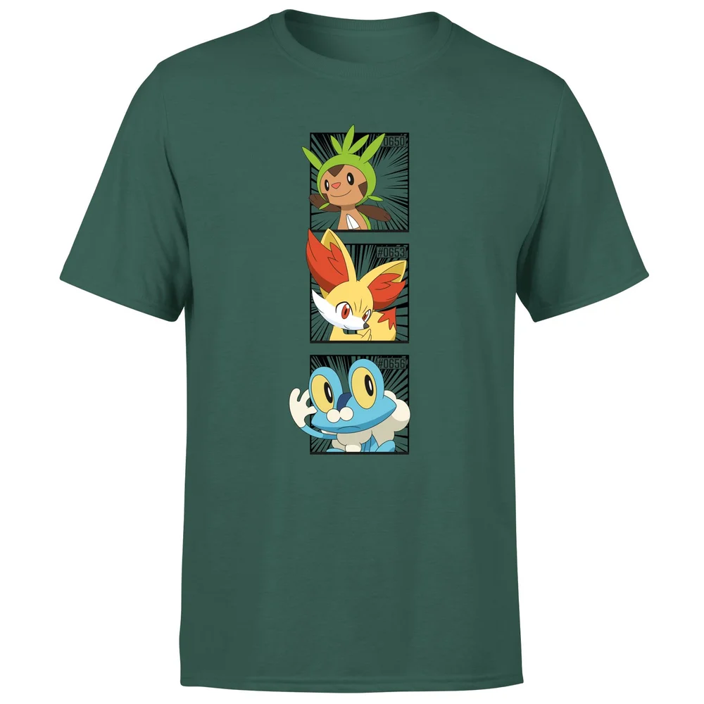 Pokemon Generation 6 Starters Men's T-Shirt - Green - S Image 1