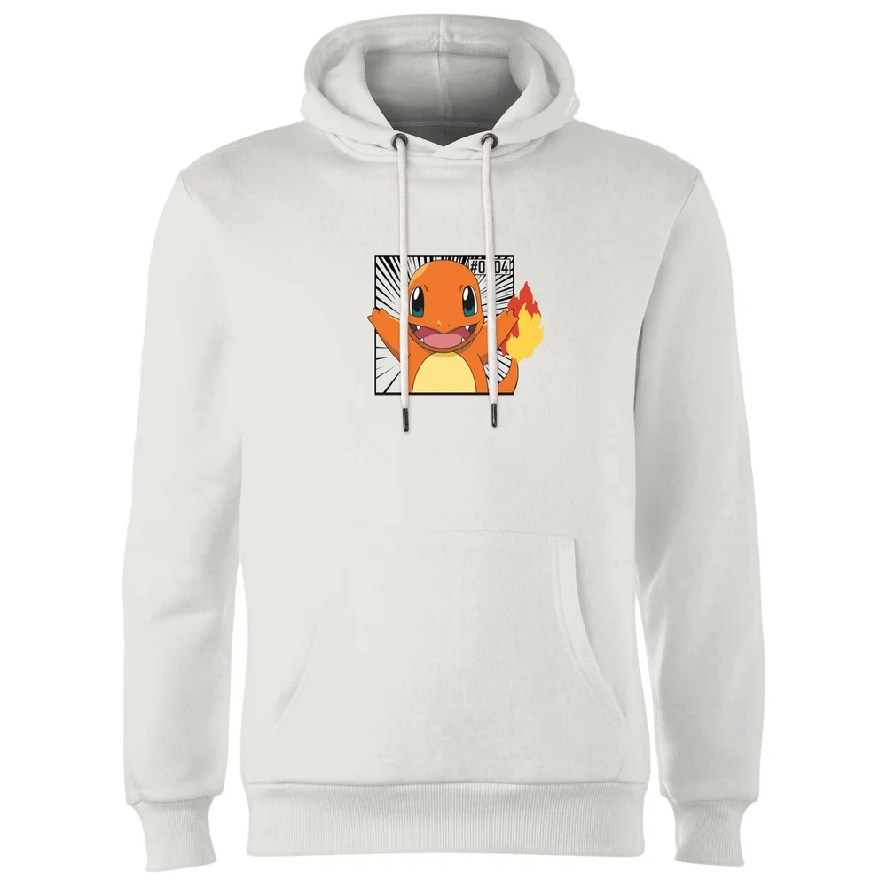 Pokémon Pokédex Charmander #0004 Hoodie - White - S Image 1