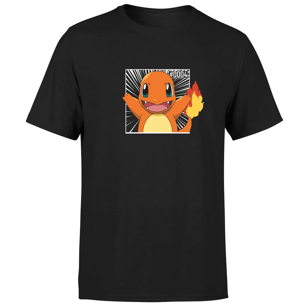 Pokémon Pokédex Charmander #0004 Men's T-Shirt - Black - S Image 1