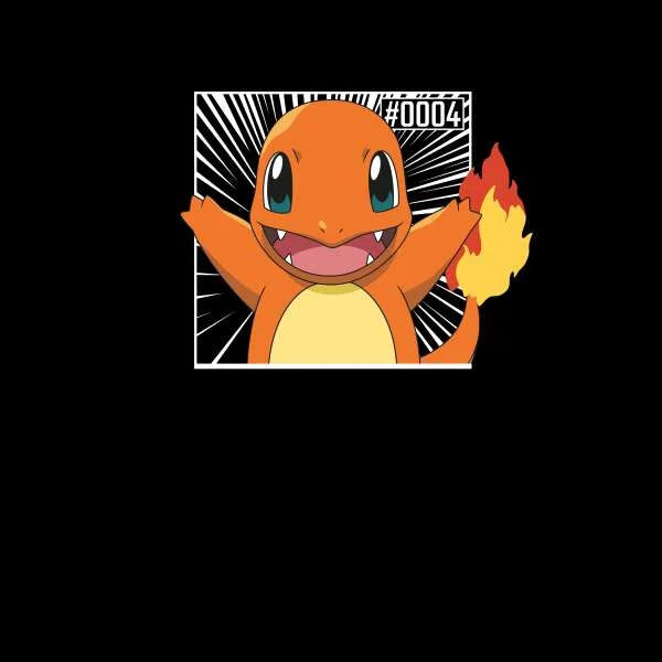 Pokémon Pokédex Charmander #0004 Men's T-Shirt - Black