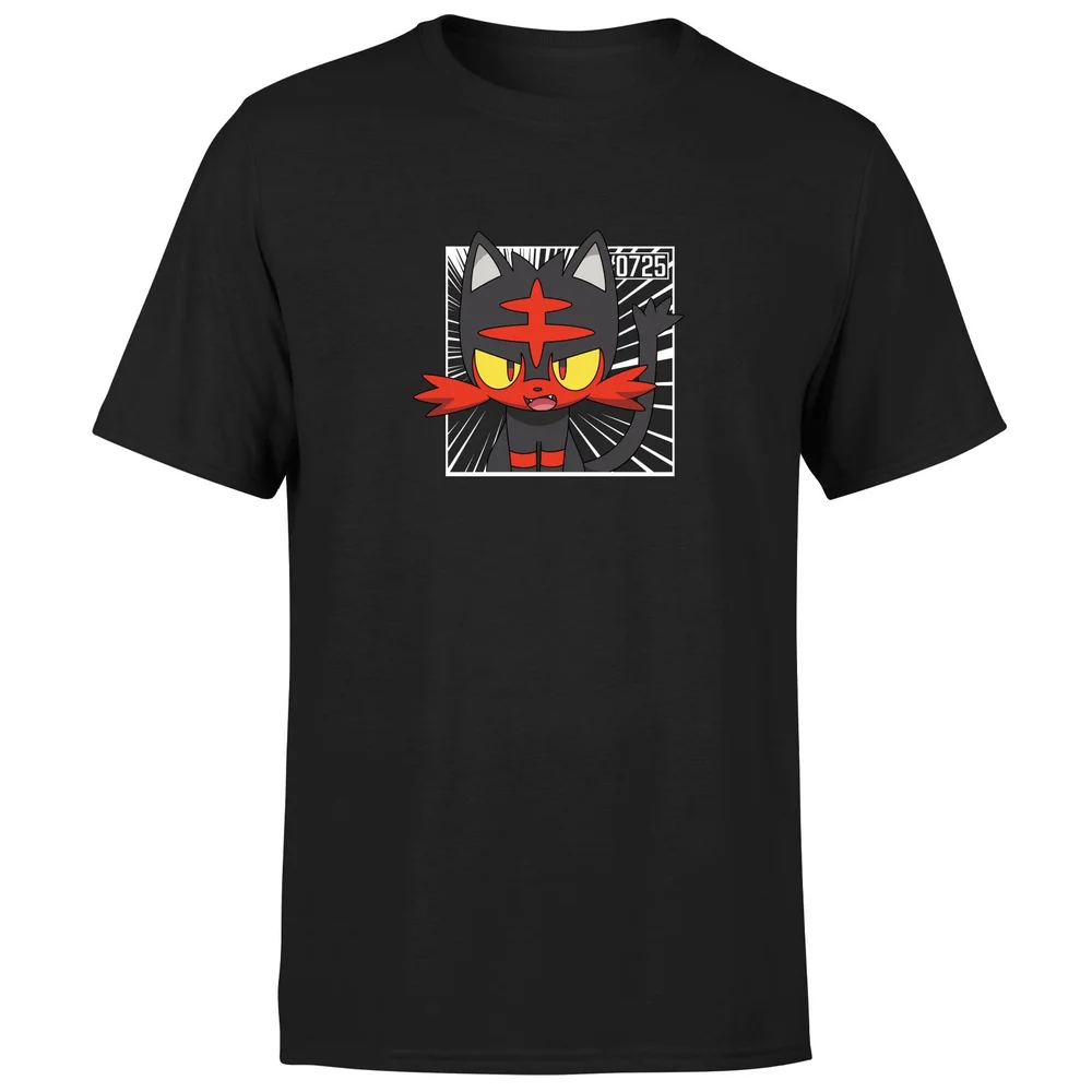 Pokemon Litten Men's T-Shirt - Black - S Image 1