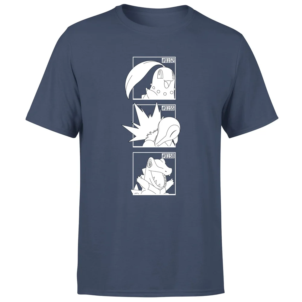 Pokemon Generation 2 Monochrome Starters Men's T-Shirt - Navy - L Image 1