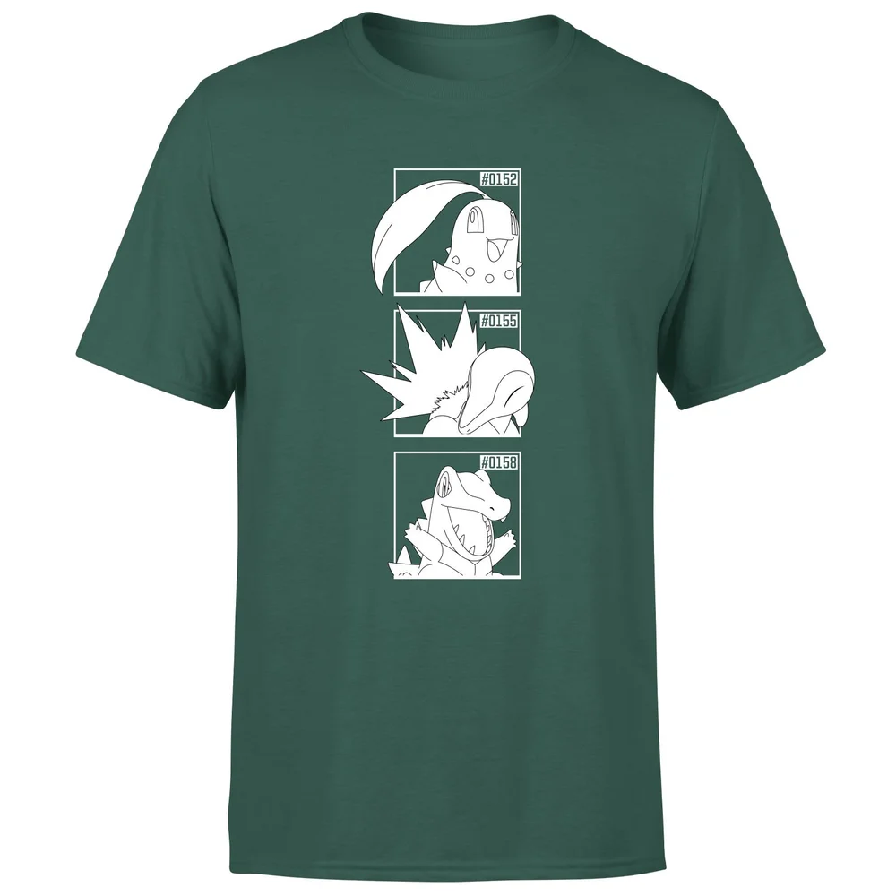 Pokemon Generation 2 Monochrome Starters Men's T-Shirt - Green - XXL Image 1