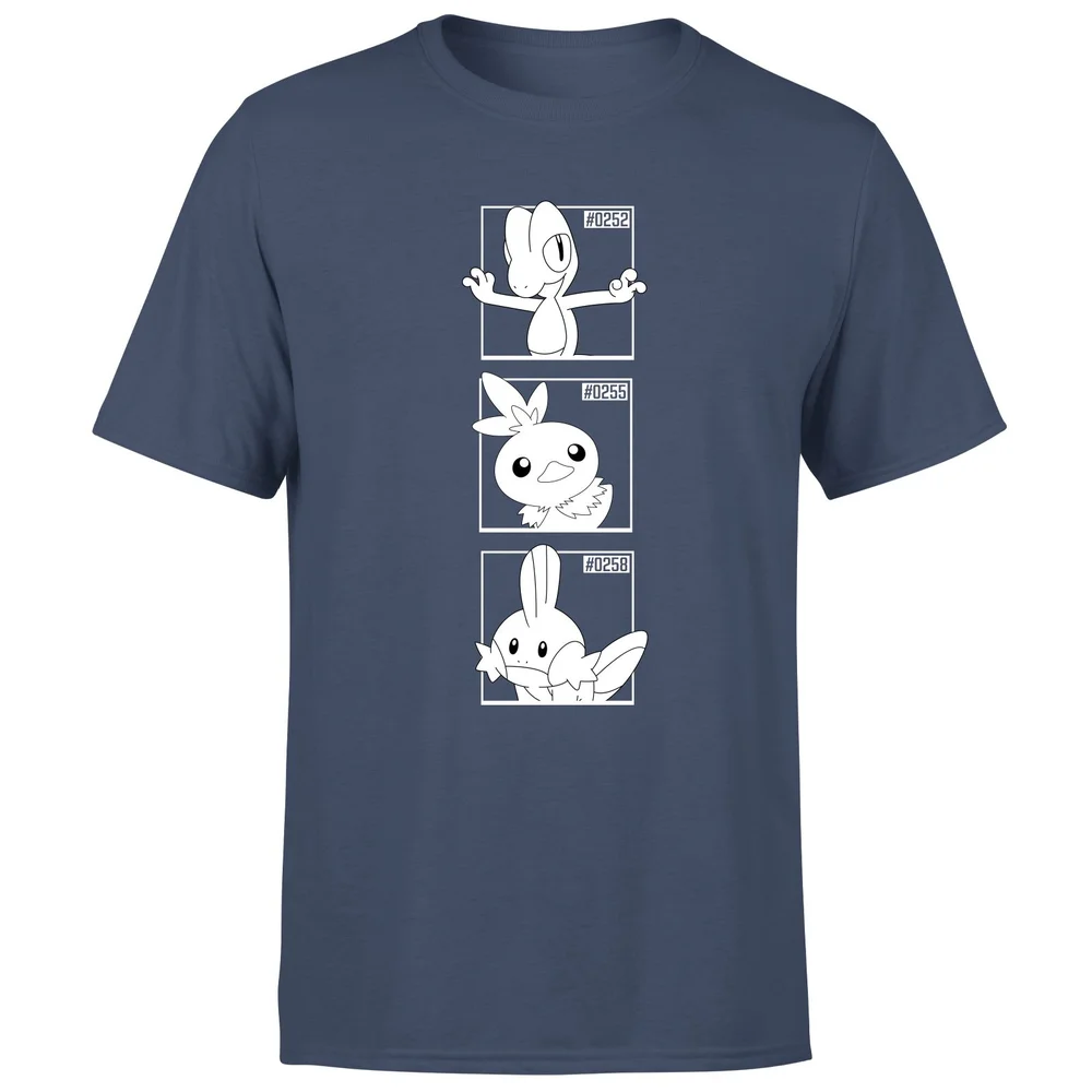 Pokemon Generation 3 Monochrome Starters Men's T-Shirt - Navy - XL Image 1