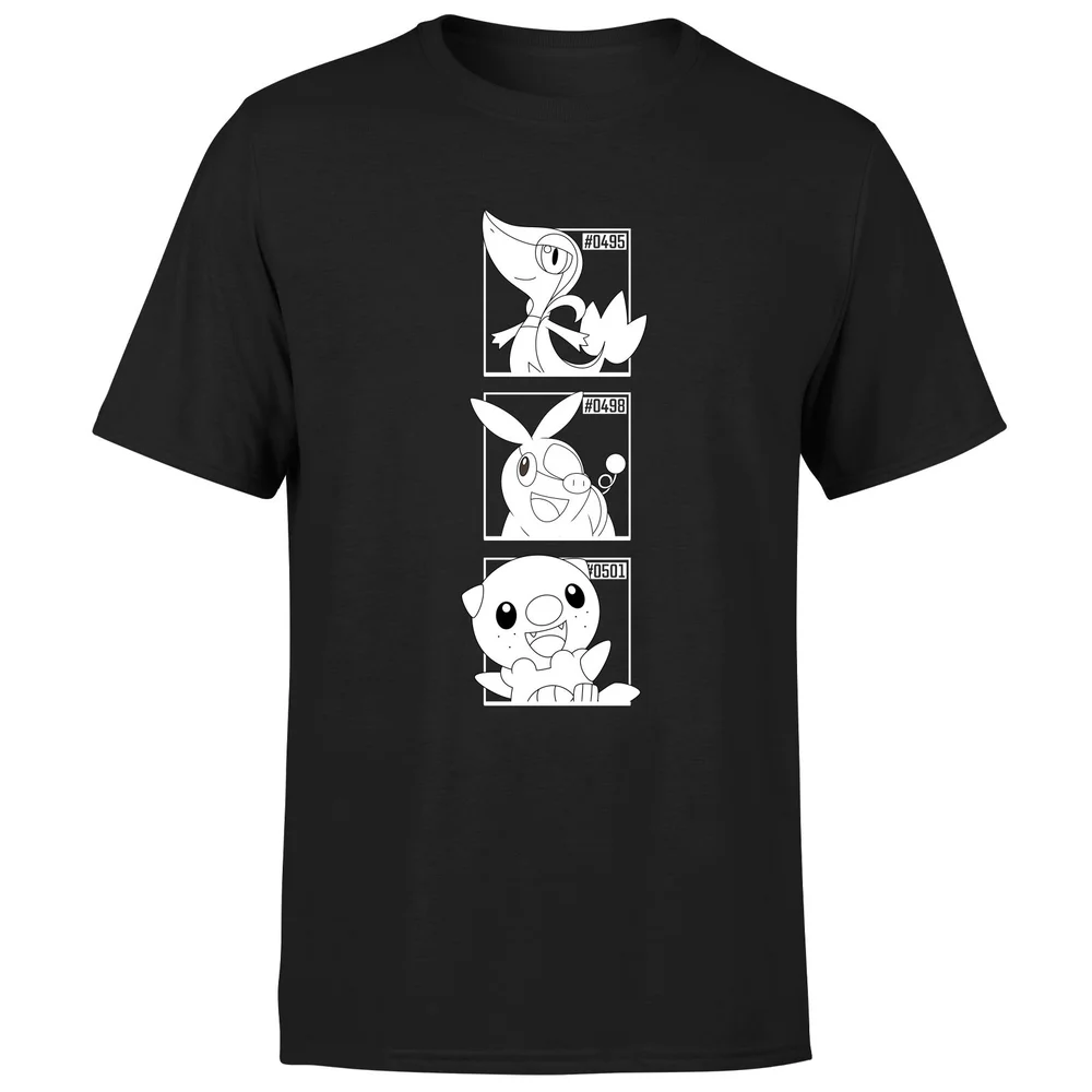 Pokemon Generation 5 Monochrome Starters Men's T-Shirt - Black - S Image 1