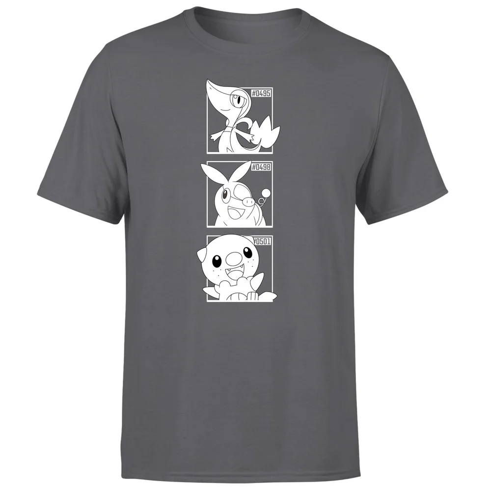 Pokemon Generation 5 Monochrome Starters Men's T-Shirt - Charcoal - S Image 1