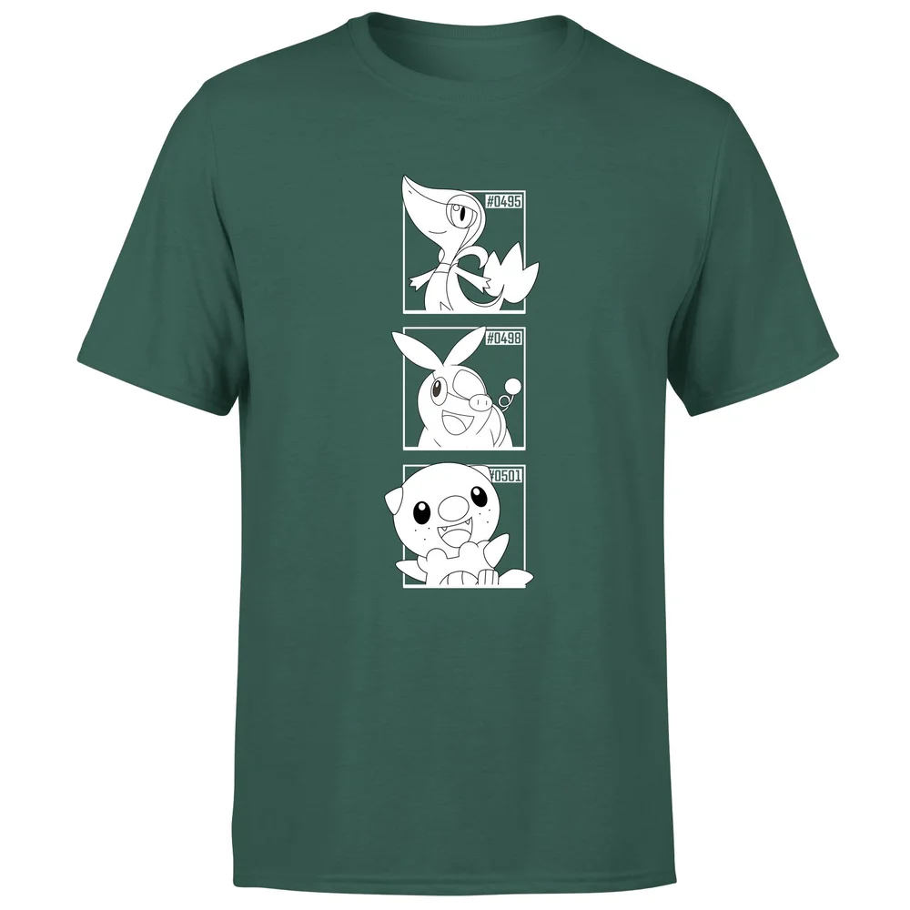 Pokemon Generation 5 Monochrome Starters Men's T-Shirt - Green - S Image 1