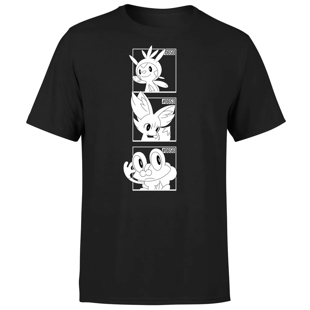 Pokemon Generation 6 Monochrome Starters Men's T-Shirt - Black - S Image 1