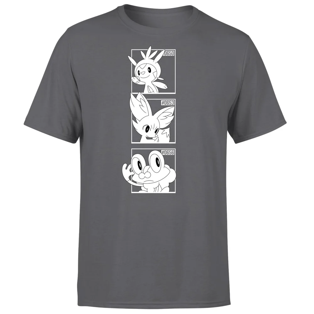Pokemon Generation 6 Monochrome Starters Men's T-Shirt - Charcoal - S Image 1