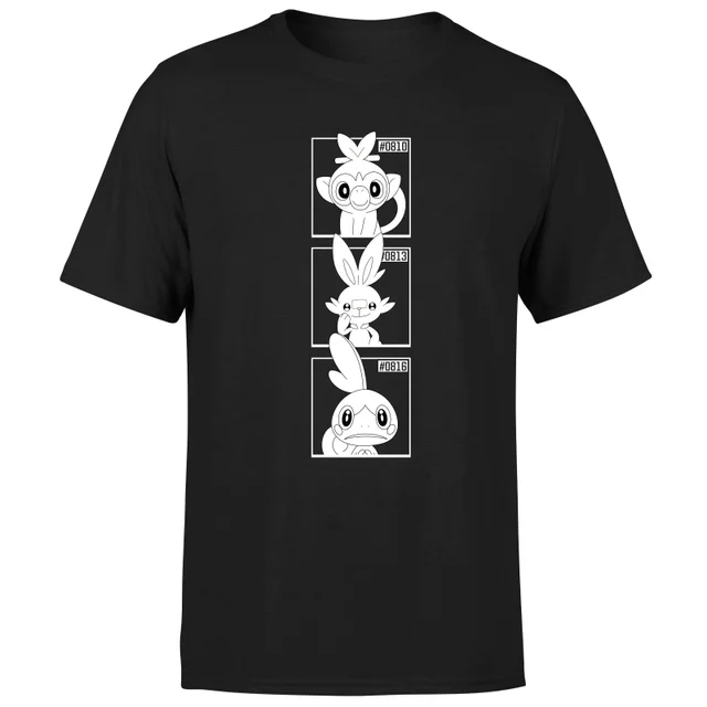 Pokemon Generation 8 Monochrome Starters Men's T-Shirt - Black