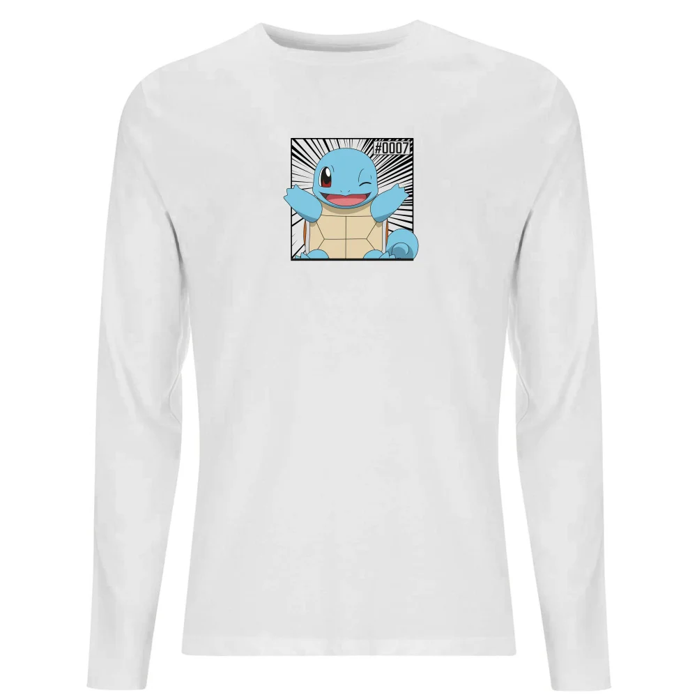 Pokémon Pokédex Squirtle #0007 Men's Long Sleeve T-Shirt - White - S Image 1