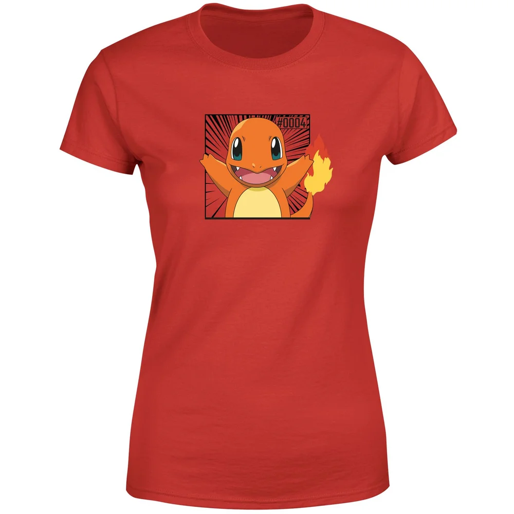 Pokémon Pokédex Charmander #0004 Women's T-Shirt - Red - S Image 1