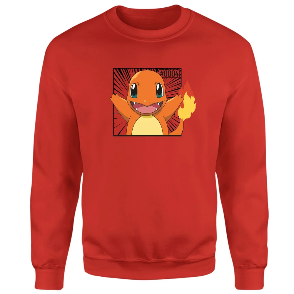 Pokémon Pokédex Charmander #0004 Sweatshirt - Red - S Image 1