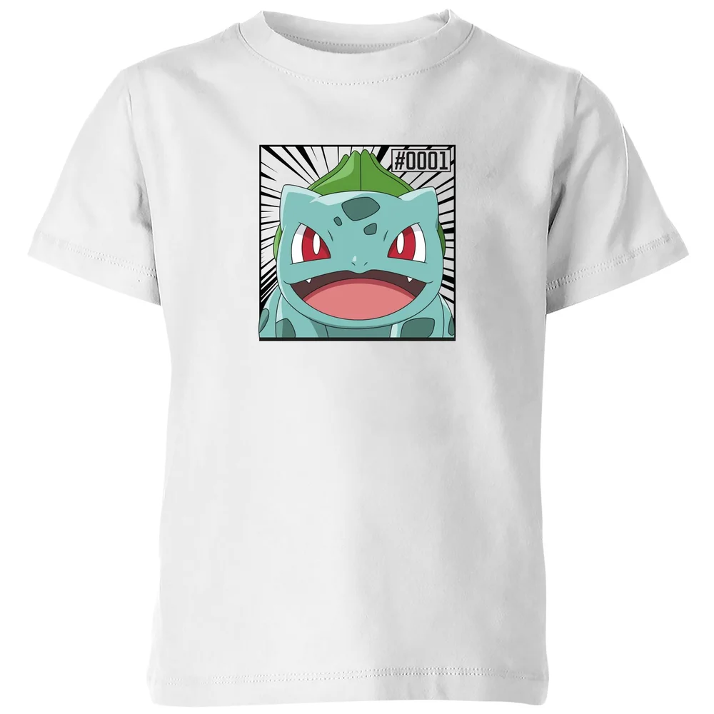 Pokémon Pokédex Bulbasaur #0001 Kids' T-Shirt - White - 3-4 Years Image 1