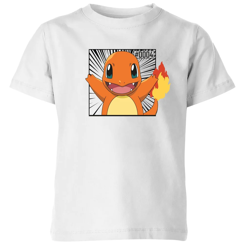 Pokémon Pokédex Charmander #0004 Kids' T-Shirt - White - 3-4 Years Image 1