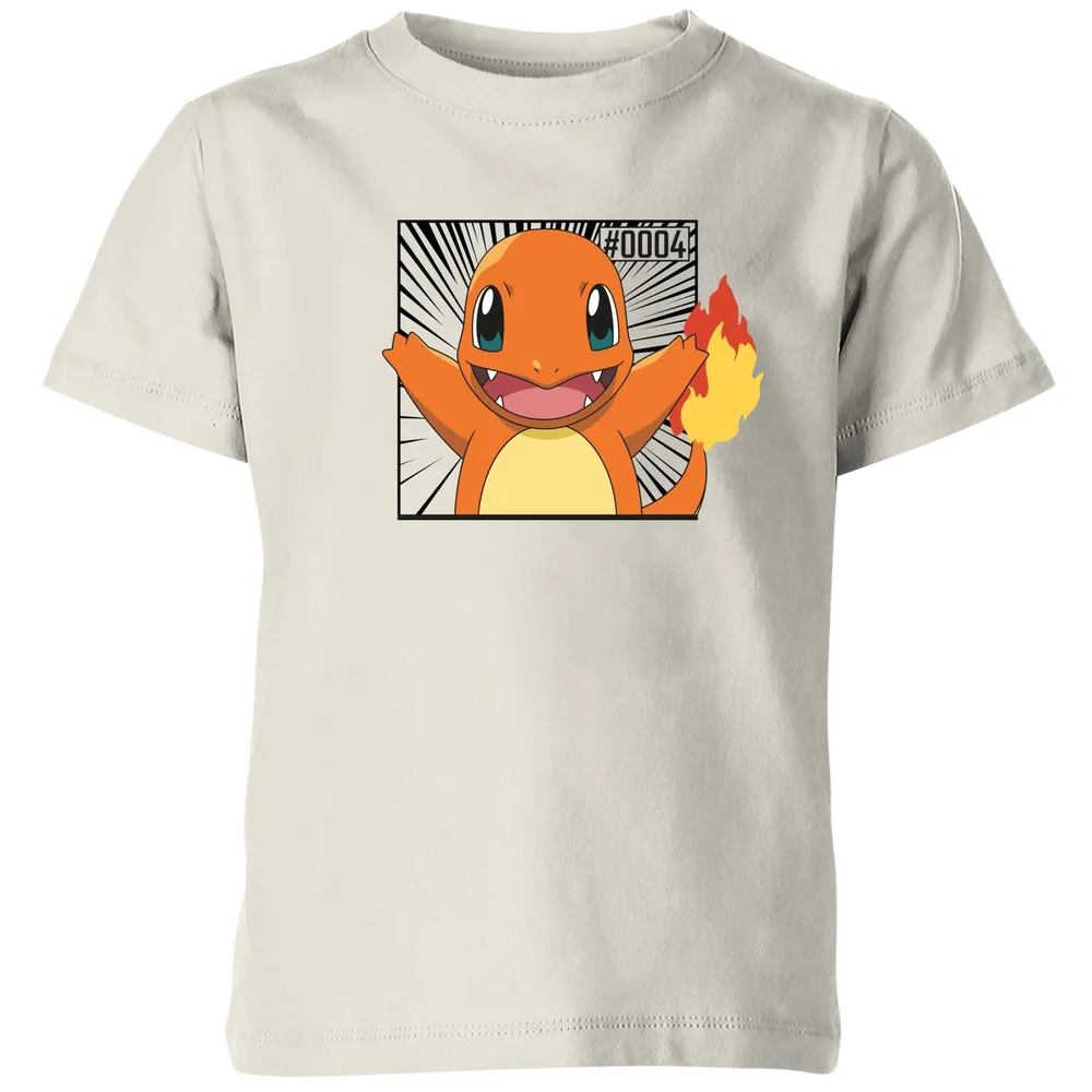 Pokémon Pokédex Charmander #0004 Kids' T-Shirt - Cream - 3-4 Years Image 1