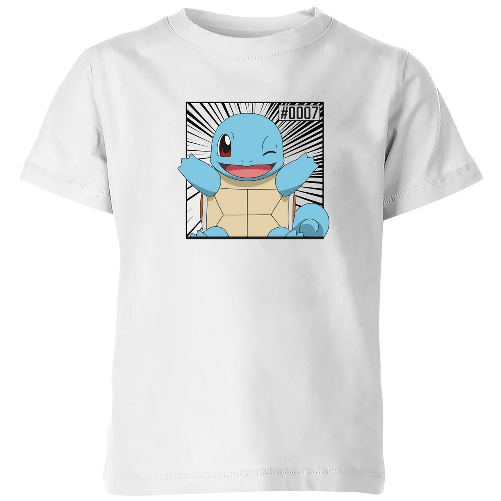 Pokémon Pokédex Squirtle #0007 Kids' T-Shirt - White - 3-4 Years Image 1