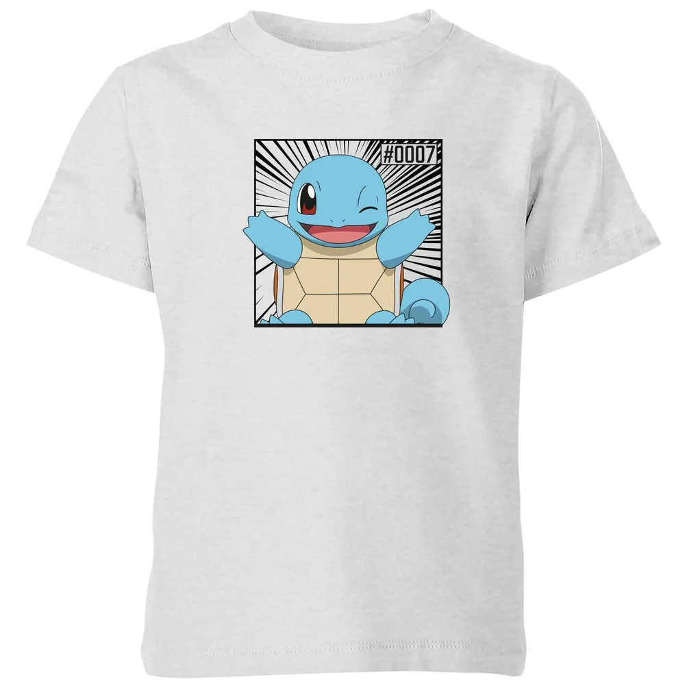 Pokémon Pokédex Squirtle #0007 Kids' T-Shirt - Grey - 3-4 Years Image 1