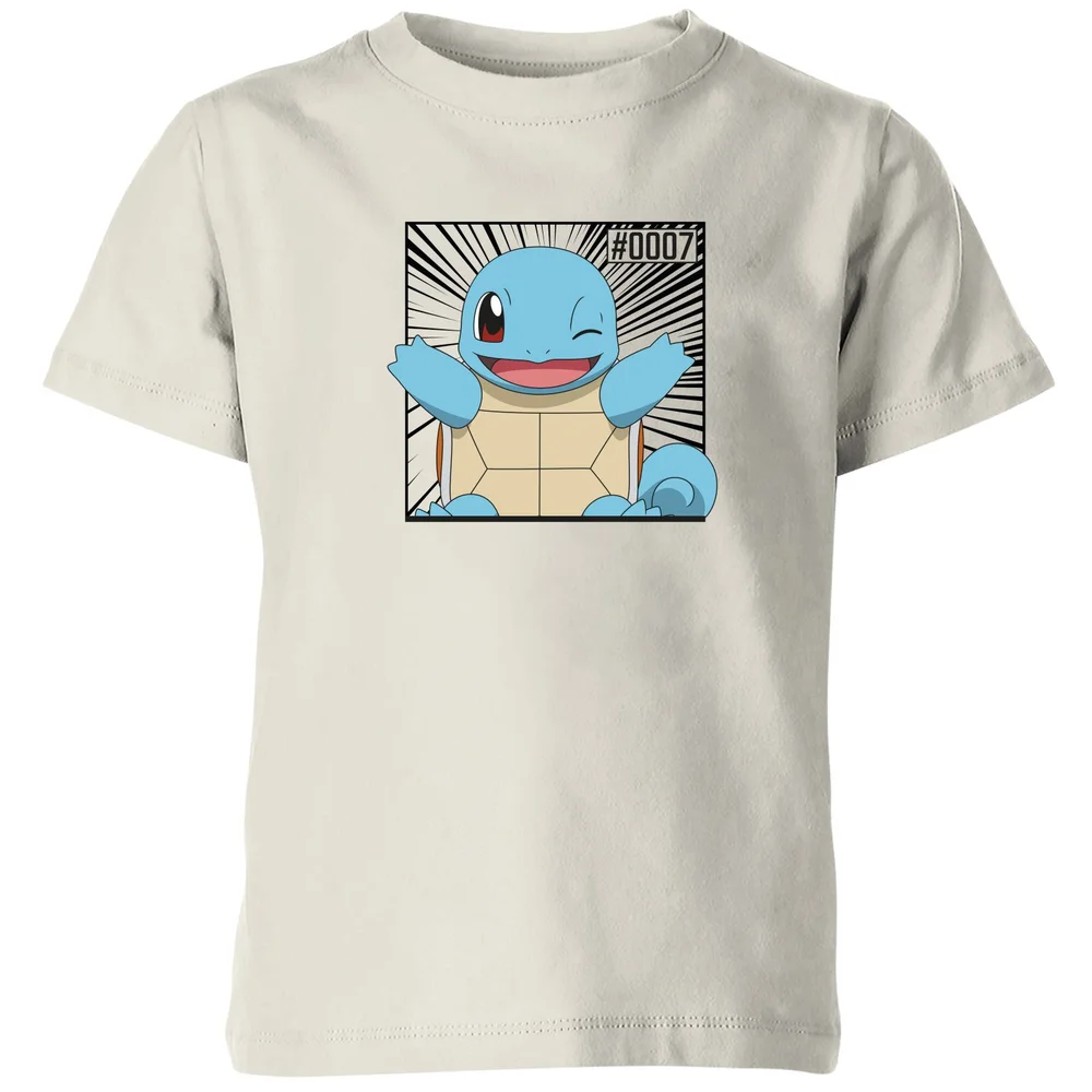 Pokémon Pokédex Squirtle #0007 Kids' T-Shirt - Cream - 3-4 Years Image 1