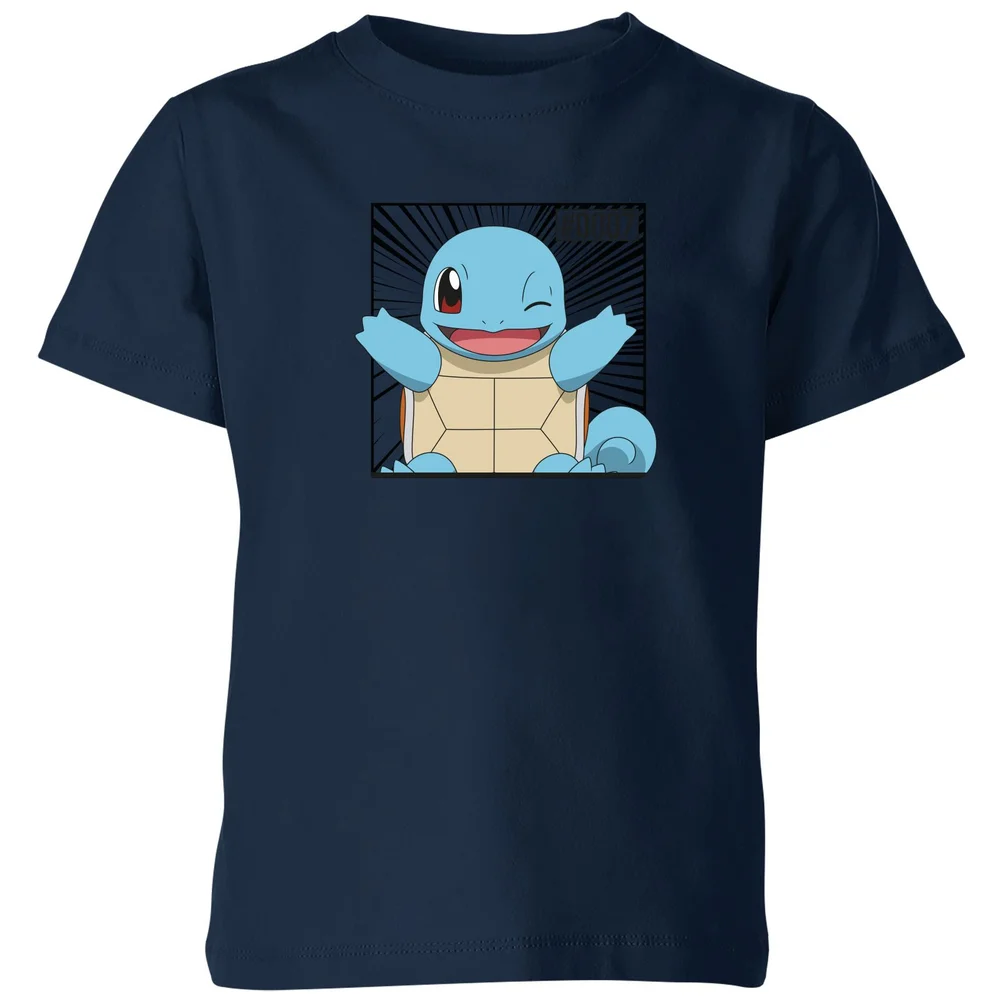 Pokémon Pokédex Squirtle #0007 Kids' T-Shirt - Navy - 3-4 Years Image 1