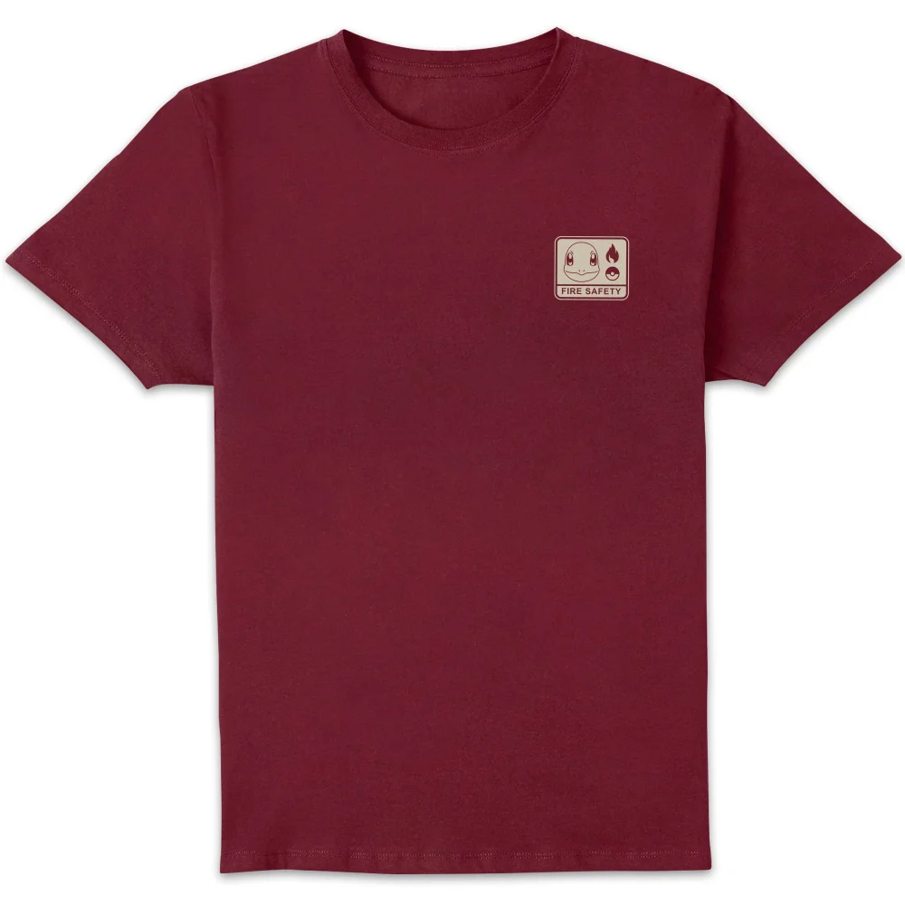 Pokémon Woodland Fire Safety Unisex T-Shirt - Burgundy - S Image 1