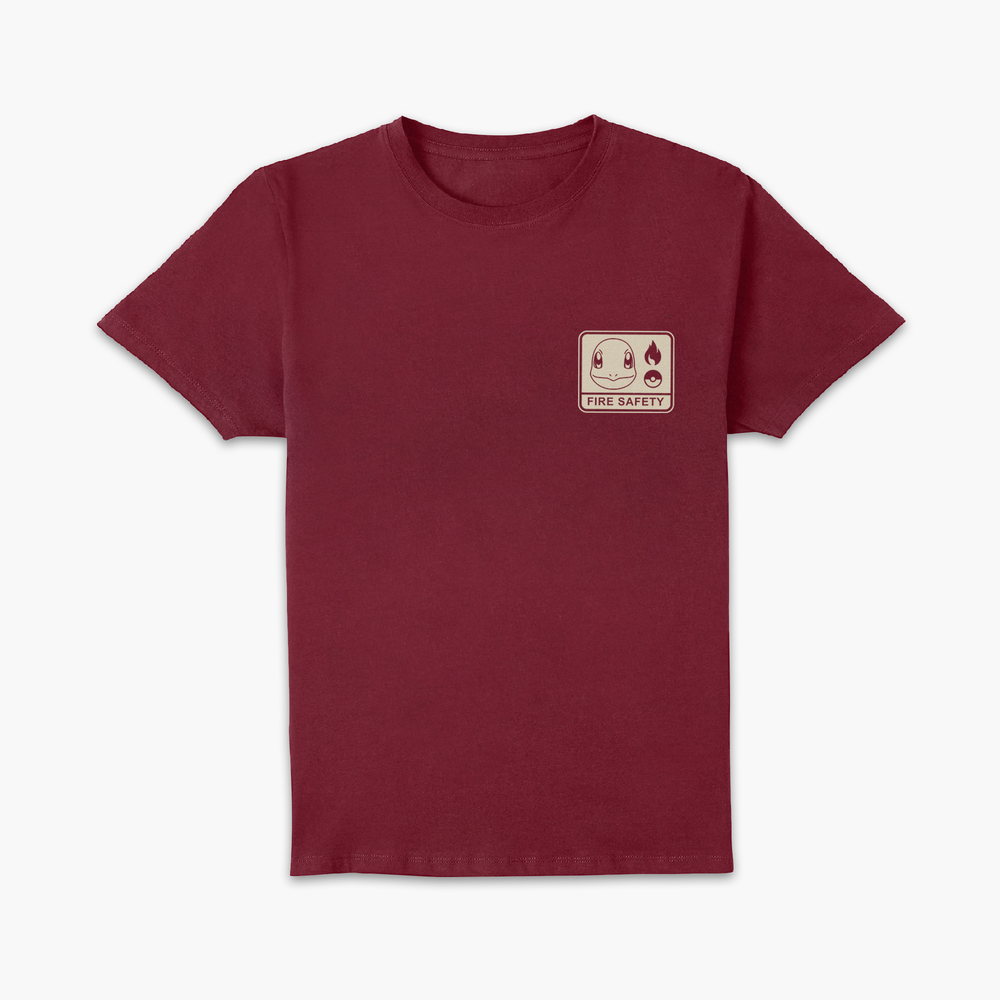 Pokémon Woodland Fire Safety Unisex T-Shirt - Burgundy - S Image 1