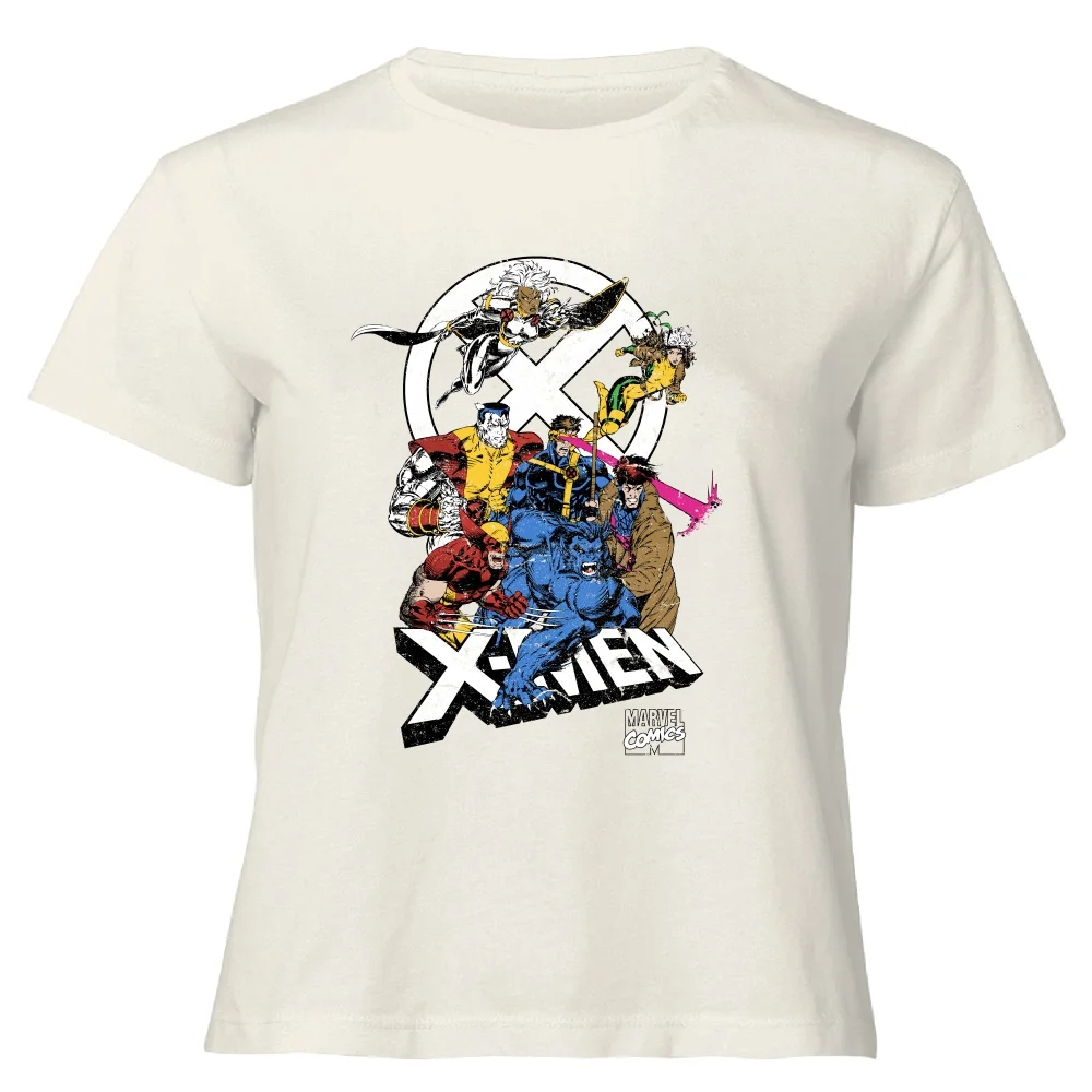 X-Men Super Team Women's Cropped T-Shirt - Cream - XS Image 1